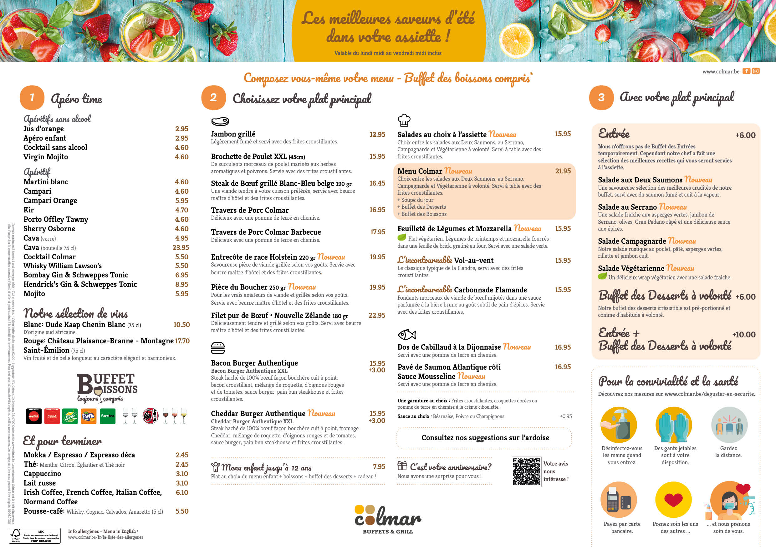 Menu Colmar été 2020 en semaine